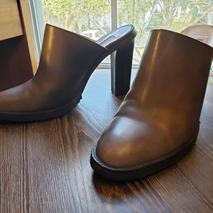 Michael Kors brown lug sole high heel mules 7.5